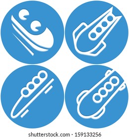 Bobsled icon set