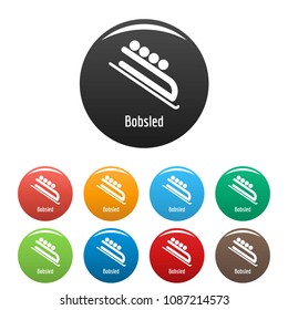 Bobsled icon. Simple illustration of bobsled vector icons set color isolated on white