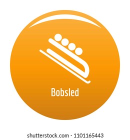Bobsled icon. Simple illustration of bobsled vector icon for any design orange