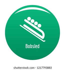 Bobsled icon. Simple illustration of bobsled vector icon for any design green