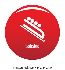 Bobsled icon. Simple illustration of bobsled vector icon for any design red