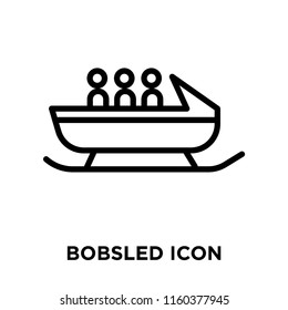 Bobsled icon vector isolated on white background, Bobsled transparent sign , linear symbol and stroke design elements in outline style