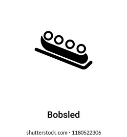 Bobsled icon vector isolated on white background, logo concept of Bobsled sign on transparent background, filled black symbol