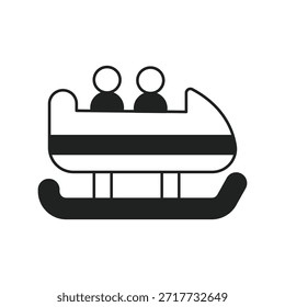 Bobsling-Symbol mit weißem Hintergrund, Vektorgrafik