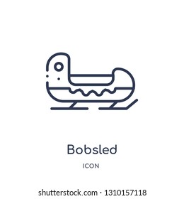 bobsled icon from winter outline collection. Thin line bobsled icon isolated on white background.