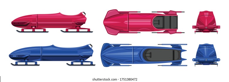 Bobsled isolated cartoon set icon.Vector illustration illustration bobsleigh on white background .Cartoon vector set icon bobsled.