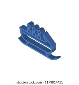 Bobsled isometric left top view 3D icon