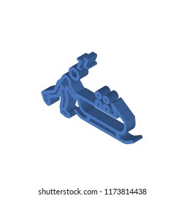 Bobsled isometric left top view 3D icon