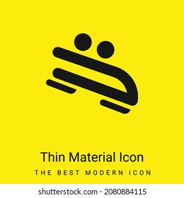 Bobsled minimal bright yellow material icon