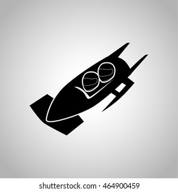 Bobsled team icon on the background
