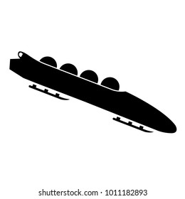 Bobsled. Teams of 4. Icon on white background. Vector illustration