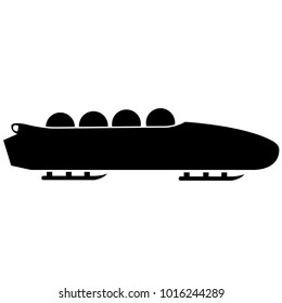 Bobsled. Teams of 4. Icon on white background. Vector illustration