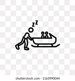 Bobsled vector icon isolated on transparent background, Bobsled logo concept