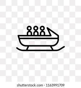 Bobsled vector icon isolated on transparent background, Bobsled logo concept