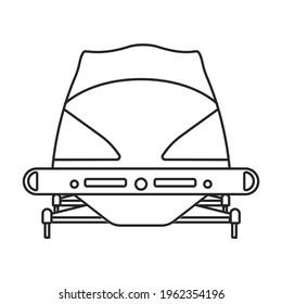 Bobsled vector outline icon. Vector illustration bobsleigh on white background. Isolated outline illustration icon of bobsled.