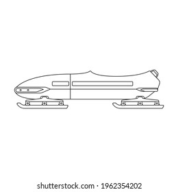 Bobsled Vektorgrafik Symbol. Vektorgrafik mit einem Schlitten auf weißem Hintergrund. Einziger Umriss-Illustrationssymbol von BobBobBob.