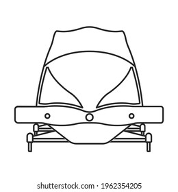 Bobsled Vektorgrafik Symbol. Vektorgrafik mit einem Schlitten auf weißem Hintergrund. Einziger Umriss-Illustrationssymbol von BobBobBob.