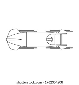 Bobsled Vektorgrafik Symbol. Vektorgrafik mit einem Schlitten auf weißem Hintergrund. Einziger Umriss-Illustrationssymbol von BobBobBob.