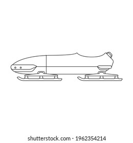 Bobsled Vektorgrafik Symbol. Vektorgrafik mit einem Schlitten auf weißem Hintergrund. Einziger Umriss-Illustrationssymbol von BobBobBob.