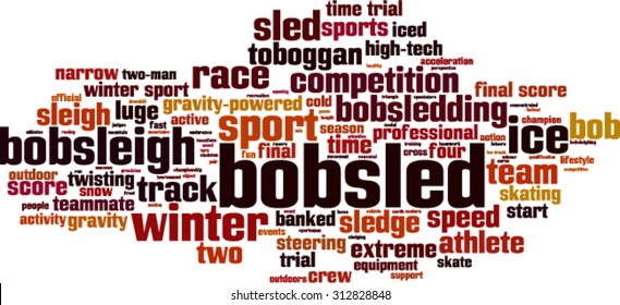 Bobsled word cloud concept. Vector illustration