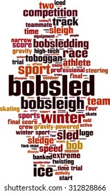 Bobsled word cloud concept. Vector illustration