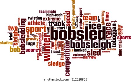 Bobsled word cloud concept. Vector illustration