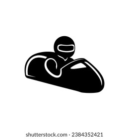 Bobsledding Icon on White Background - Simple Vector Illustration