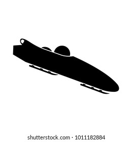 Bobsled.Teams of 2. Icon on white background. Vector illustration