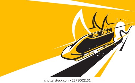 Bobsleigh abstract background design. Vector illustration of winter sports concept