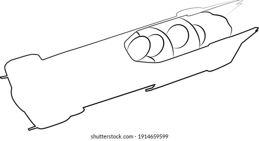 Bobschlitten oder Bob-Linie Symbol eines Sportgeräts. Vektor EPS10