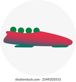 Bobsleigh competition icon. Colorful sport sign. 