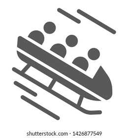 Bobsleigh glyph icon, sport and winter, bobsled sign, vector graphics, a solid pattern on a white background, eps 10.