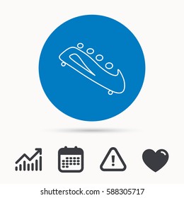 Bobsleigh icon. Four-seated bobsled sign. Professional winter sport symbol. Calendar, attention sign and growth chart. Button with web icon. Vector