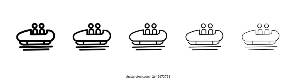 Bobsleigh icon isolated vector on white background set