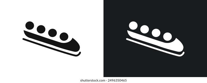 Conjunto de gráficos lineales de iconos de bobsleigh Vector en negro