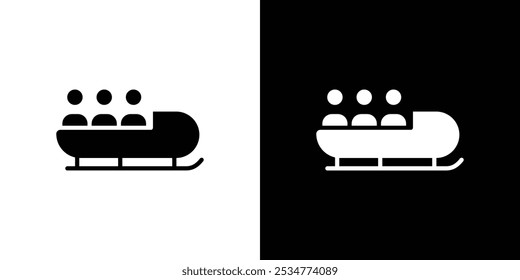 Bobsleigh icon linear logo isolated