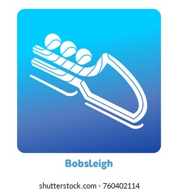 Bobsleigh icon. Olympic species of events in 2018. Winter sports games icons, vector pictograms for web, print and other projects. Vector illustration isolated on a white background