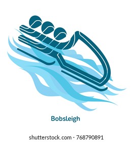 Bobsleigh icon. Sport species of events in 2018. Olympic sports games icons, vector pictograms for web, print and other projects. Vector illustration isolated on a white background