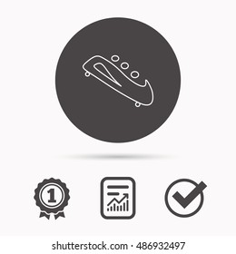 Bobsleigh icon. Three-seater bobsled sign.
