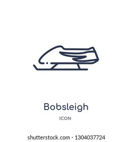 bobsleigh icon from transport outline collection. Thin line bobsleigh icon isolated on white background.