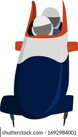 Bobsleigh, illustration, vector on white background