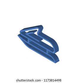 Bobsleigh isometric left top view 3D icon