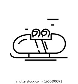 Bobsleigh line icon, concept sign, outline vector illustration, linear symbol.