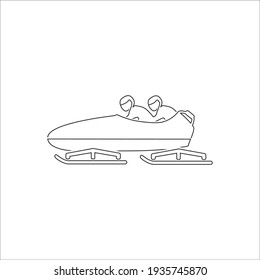 Bobsleigh line icon. Vector illustration on white