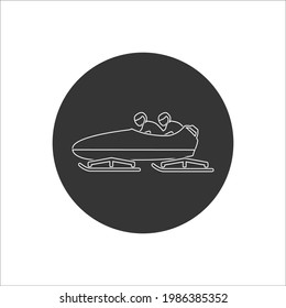 Bobsleigh line icon. Vector illustration on white