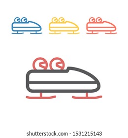 Bobsleigh line icon. Vector signs for web graphics.