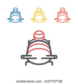 Bobsleigh line icon. Vector signs for web graphics.