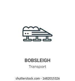 Bobsleigh outline vector icon. Thin line black bobsleigh icon, flat vector simple element illustration from editable transport concept isolated stroke on white background