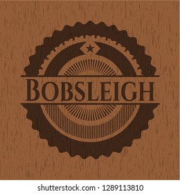 Bobsleigh retro wood emblem