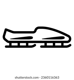 Schlittelbahn-Icon, Wintersportkonzept, Bobsled Schild auf weißem Hintergrund, Bobsled Ikone im Rahmenstil für mobiles Konzept und Webdesign. Vektorgrafik